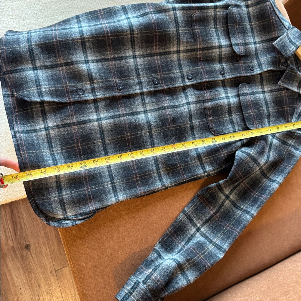 Pendleton Black Gray and Brown Plaid Button-Front Shacket - Picture 5 of 7
